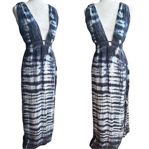 NWTs Gypsy 05 {Anthropologie} Navy Slit Tie Dye Dress Size Medium
